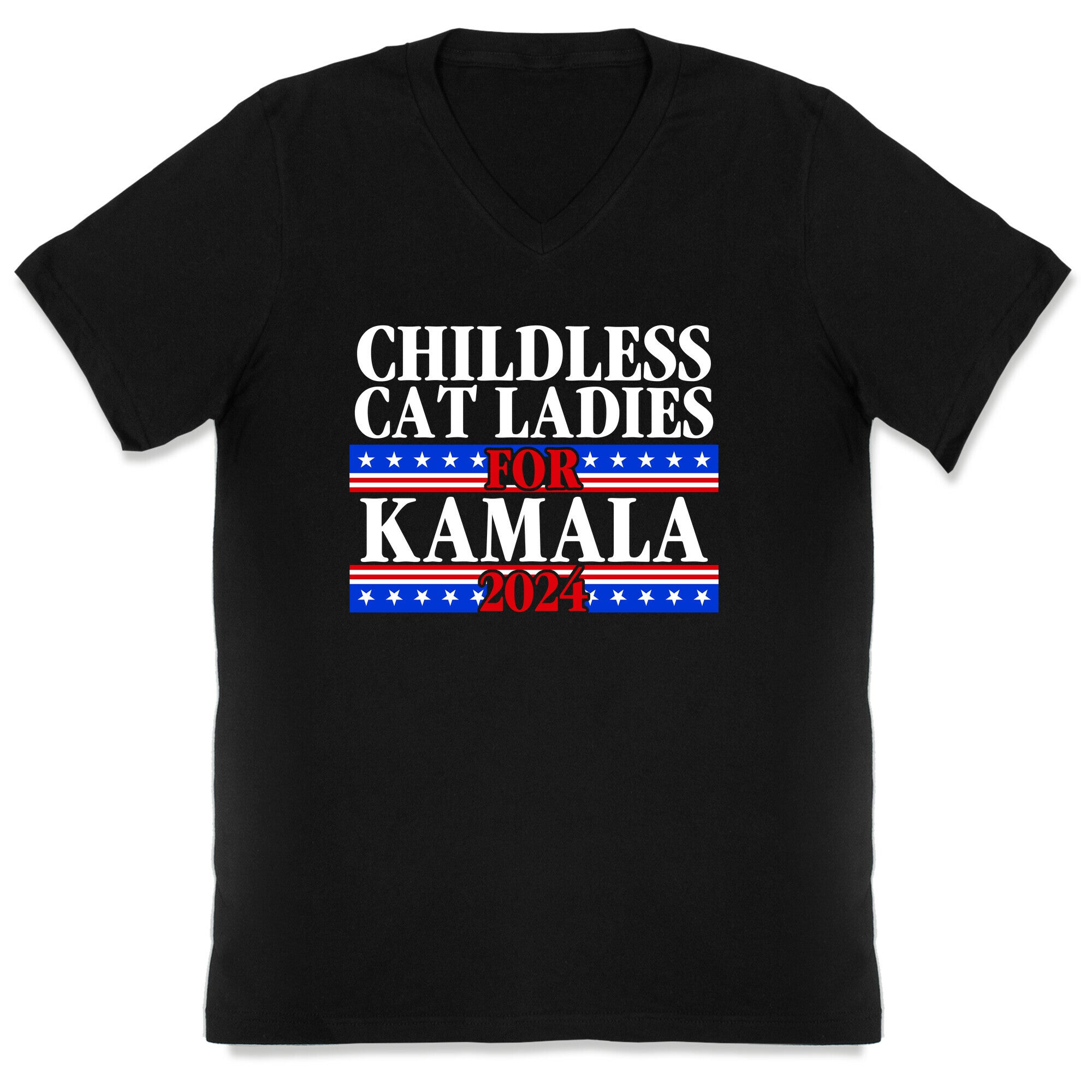 Patriotic Childless Cat Ladies for Kamala V-Neck